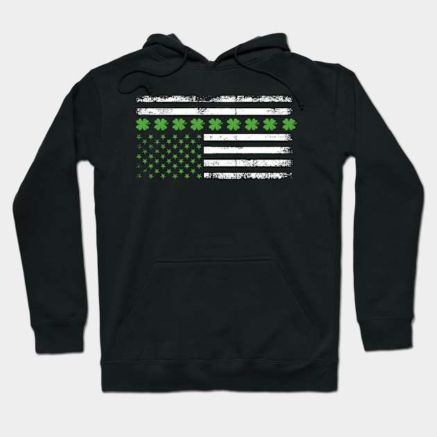 USA Flag Saint Patricks Day Style Hoodie by Vooble